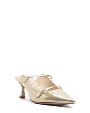 Alexandre Birman Tita Metallic Pointed Toe Mule Pump - Natural