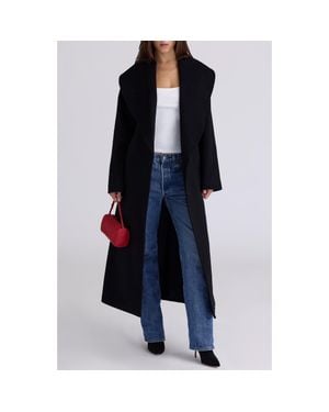 House Of Cb Cocoon Wool Blend Shawl Collar Coat - Black