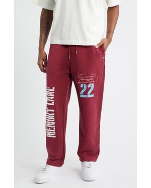 Memory Lane Stencil Logo Sweatpants - Red