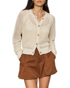 Sanctuary Metallic Open Stitch Cardigan - Natural