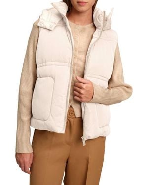 DELUC Travis Quilted Hooded Puffer Vest - Natural