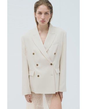 H&M Double-Breasted Blazer - Natural