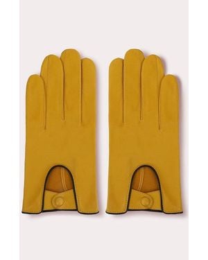 Seymoure Gloves Leather Driving Gloves - Yellow