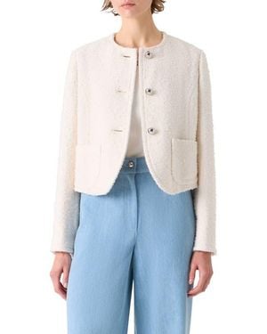 Akris Punto Cotton Blend Bouclé Jacket - Blue