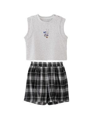 BANBLU Fish Plaid Set - Gray