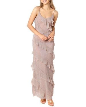 Petal & Pup Ciao Shimmer Ruffle Gown - Multicolor