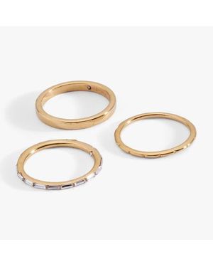 ALEX AND ANI Baguette Stacking Ring Set Of 3 - Metallic