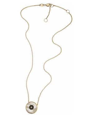 Jennifer Zeuner Dina Round Diamond & Stone Pendant Necklace - White