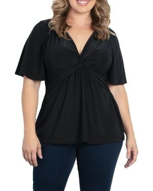 Kiyonna Abby Twist Front Top - Black