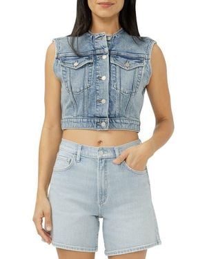 Silver Jeans Co. Crop Denim Vest - Blue