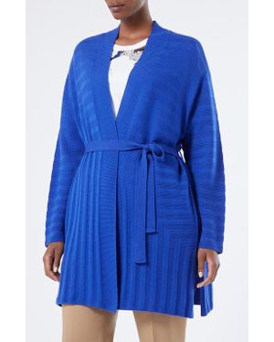 Marina Rinaldi Zamia Virgin Wool Cardigan - Blue