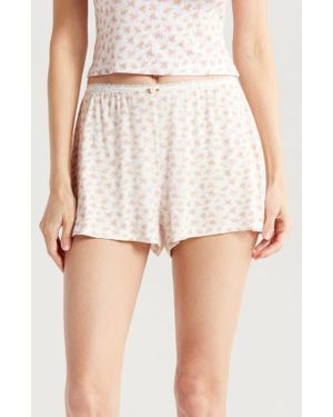 Kilo Brava Lace Trim Stretch Modal High Waist Shorts - White