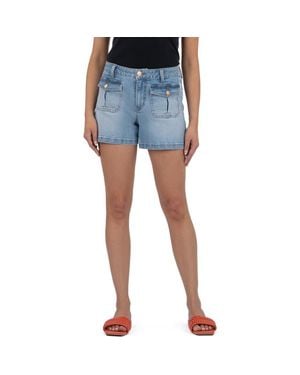 Kut From The Kloth Jamie Flap Pocket High Waist Denim Shorts - Blue