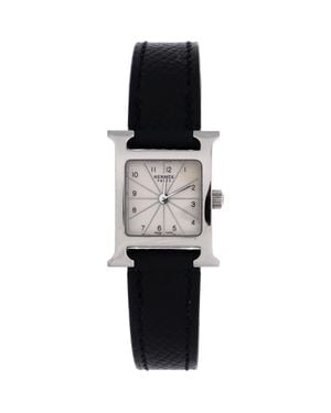 81034712 Heure H Quartz Watch Stainless Steel And Leather 17 - Black