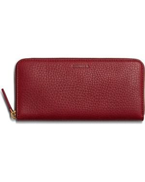 Shinola Continental Pebble Leather Zip Wallet - Red