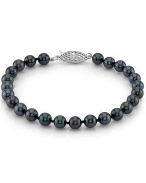The Pearl Source Akoya Pearl Bracelet 5.5-6Mm - Blue