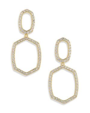 Kendra Scott Daphne Pavé Open Frame Drop Earrings - Metallic