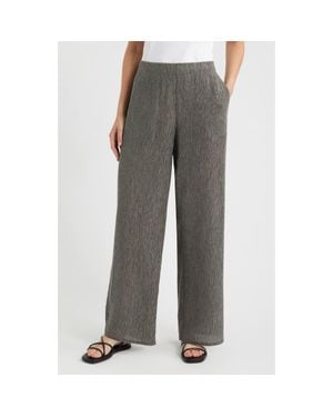 Eileen Fisher Textured Straight Leg Pants - Gray