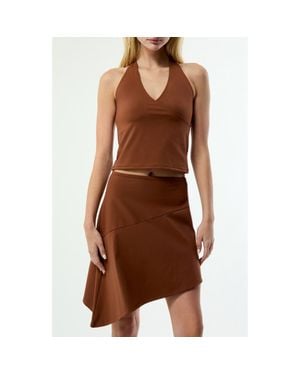PacSun Camilla Knit Halter Neck Top - Brown
