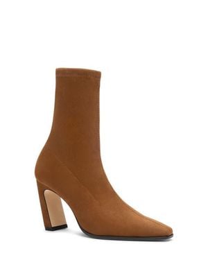 Stuart Weitzman Stassi Stretch Leather Bootie - Brown