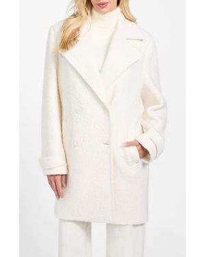 Guess Leona Wool Blend Peacoat - White