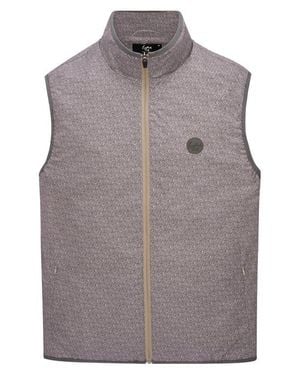 EASTSIDE GOLF Tweed Print Breaker Vest - Brown