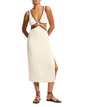 Seafolly Cutout Cover-Up Midi Dress - White