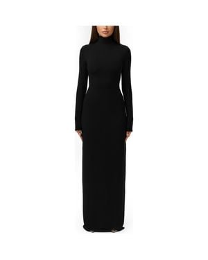 Naked Wardrobe Butter Turtleneck Long Sleeve Maxi Dress - Black