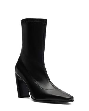 Stuart Weitzman Stassi Stretch Leather Bootie - Black