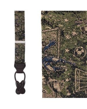 Trafalgar World's Champion Goal Soccer Novelety Button End Suspenders - Green
