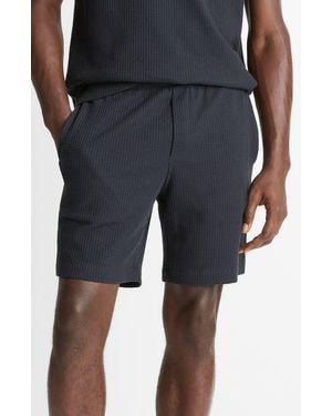 Vince Stretch Cotton Seersucker Shorts - Blue