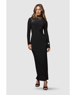 Coast Muse Zebra Mesh Maxi Dress - Black