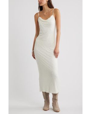BP. Lace Cowl Neck Maxi Dress - White