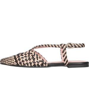 Pretty Ballerinas Pointed Toe Woven Sling Back - Brown