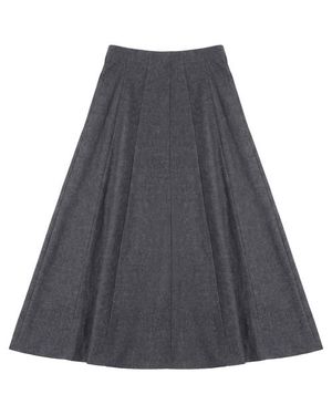 Spades Stretch Pull-On Elastic Waist Midi Skirt - Gray
