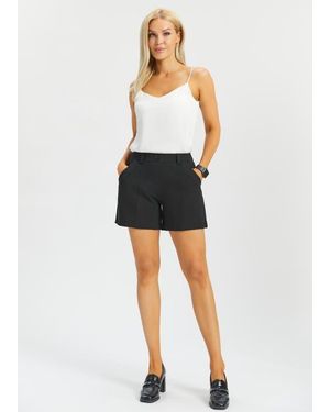 Betabrand Tailored Seam Shorts Stretch Ponte - Black