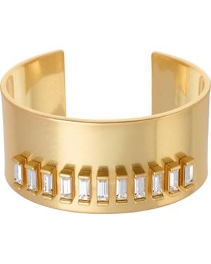 Reiss Lyra Linear Crystal Cuff Bracelet - Metallic