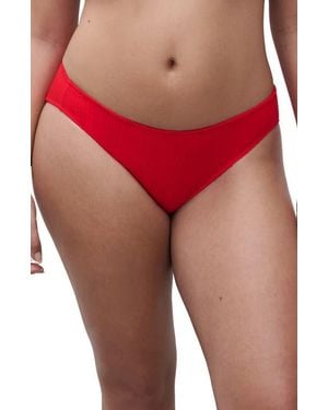 Chantelle Pulp Jacquard Bikini Bottoms - Red