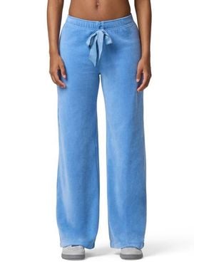 Florence By Mills Velour Wide Leg Pants - Blue