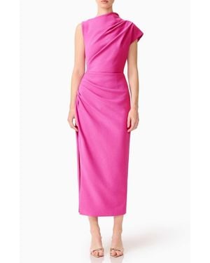 Elliatt Chantal Asymmetric Neck Cocktail Dress - Pink