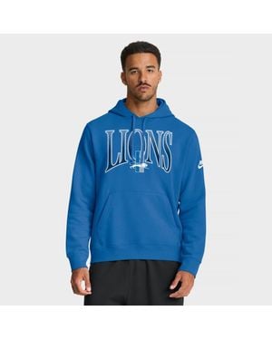 Nike Detroit Lions Full Blitz Club Fleece Pullover Hoodie - Blue