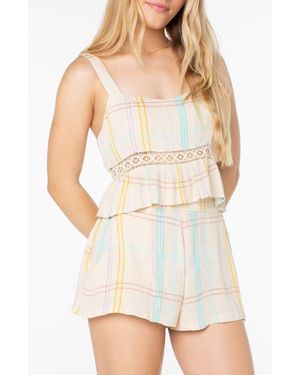 Roxy Island Time Open Stitch Tank - White