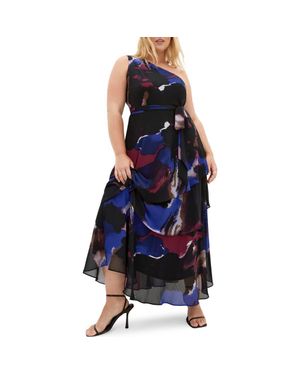 City Chic Rendezvous Tiered Ruffle Dress - Blue