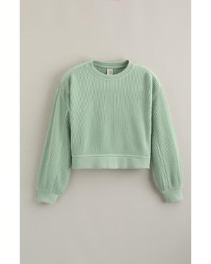 Treasure & Bond Kids' Cozy Waffle Sweatshirt - Green