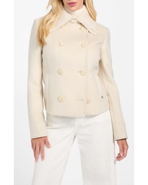 Guess Melissa Crop Melton Peacoat - Natural