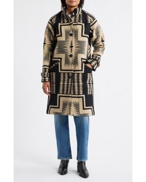 Pendleton Timberline Virgin Wool Blend Blanket Coat - Blue