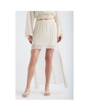 DELUC Forum Chiffon High-Low Skirt - White