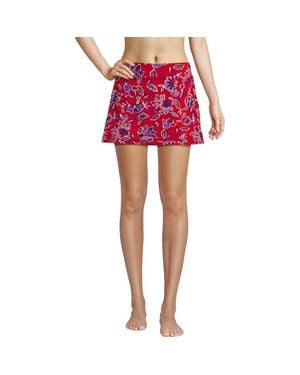 Lands' End Tummy Control Skirt Swim Bottoms - Red