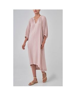 ocean + main Gauze Dress With Pockets - Pink