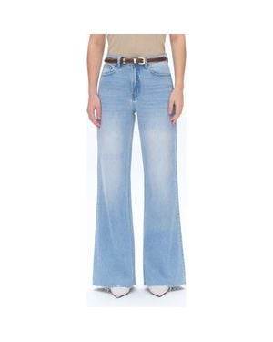 Bayeas Super High Waist Wide Leg Jeans - Blue